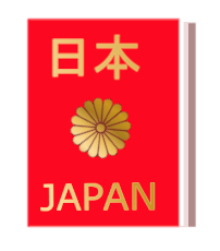 illustrated red Japanese passport